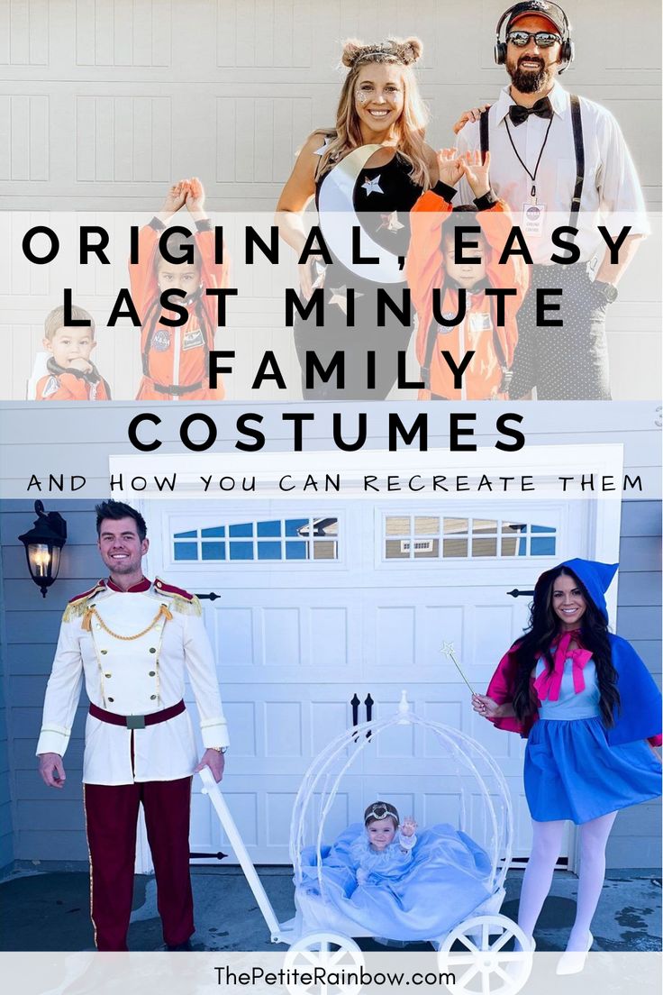 two people in costumes and the words, original easy last minute family costumes and how you can recycle them