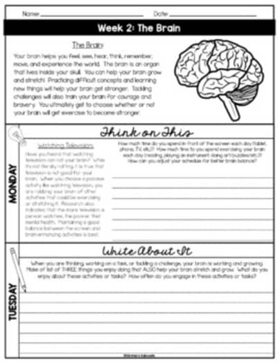 the brain worksheet for students to practice their writing skills and reading alouds