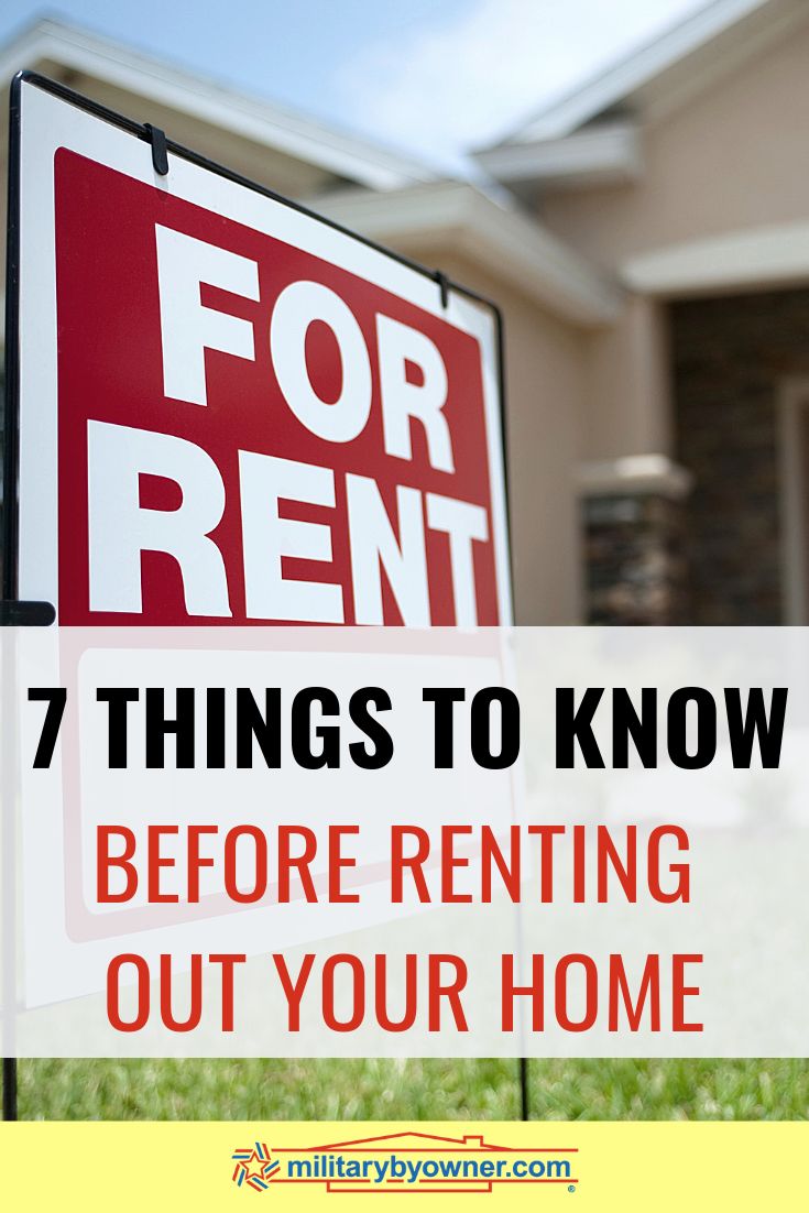 a for rent sign in front of a house with the words 7 things to know before renting out your home