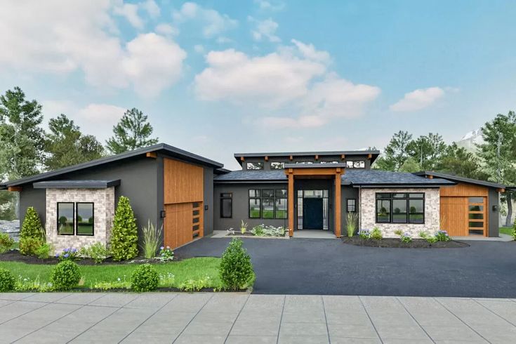 this is an artist's rendering of a modern home in the suburbs of vancouver