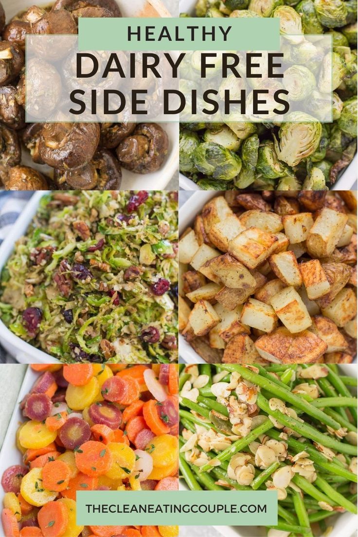 healthy dairy - free side dishes with text overlay