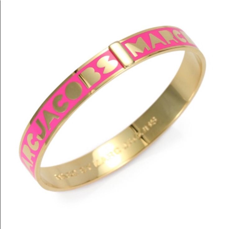 Never Worn! Pink And Silver Bangle Marc Jacobs Jewelry, Pink And Silver, Bangle Bracelets With Charms, Enamel Bracelet, Silver Bangle, Cartier Love Bracelet, Silver Bangles, Marc By Marc Jacobs, Purple Gold