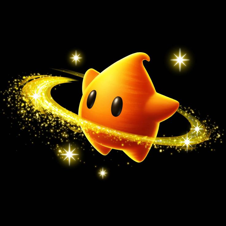 an orange cartoon character flying through the air with stars around it's neck and head