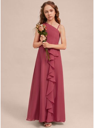 JJ's House Chiffon Asymmetrical Junior Bridesmaid Dresses Spring Summer A-line Back Zip Cinnamon Rose Floor-Length Red Sleeveless Junior Bridesmaid Dress. #JJ's House #Chiffon #Asymmetrical #JuniorBridesmaidDresses #Spring #Summer #Aline #BackZip #CinnamonRose #FloorLength #Red #Sleeveless #JuniorBridesmaidDress Junior Bridesmaid Dresses Floral, Junior Bridesmaids Dresses, Teenage Bridesmaid Dresses, Bridesmaid Dresses Spring, December Bride, Cinnamon Rose, Spring Bridesmaid Dresses, Dress Birthday Party, Junior Bridesmaids