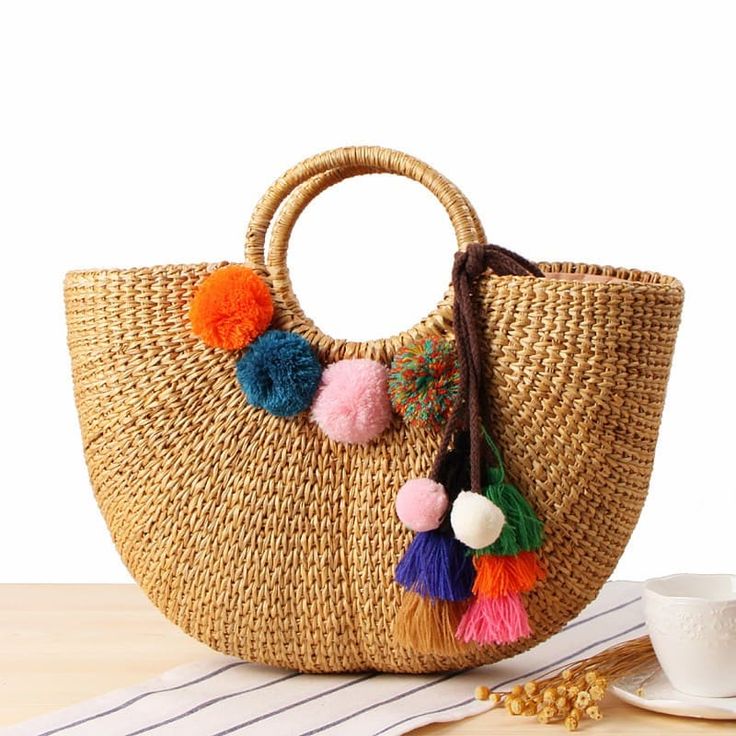 Free U.S. shipping. Style:  , color:Beige, suite for season：Summer ，Beach, Honeymoon, Material Raffia, Beige Beach Bag Woven Summer Handbag for Travelling Round Straw Bag, Bags Online Shopping, Straw Beach Bag, Bamboo Bag, Summer Handbags, Boho Handmade, Woven Handbags, Straw Tote Bag, Lv Bags