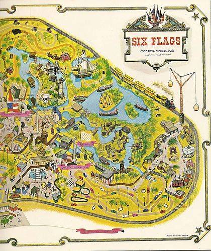 an old map of six flags amusement park