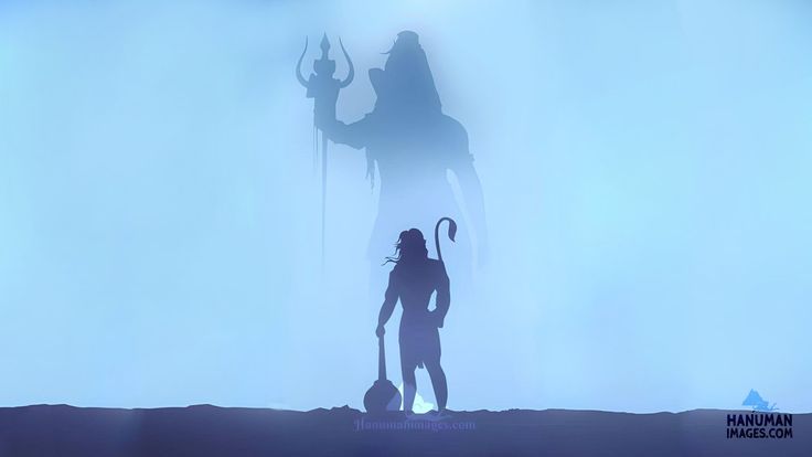 the silhouette of a man holding a staff and standing in front of a foggy sky