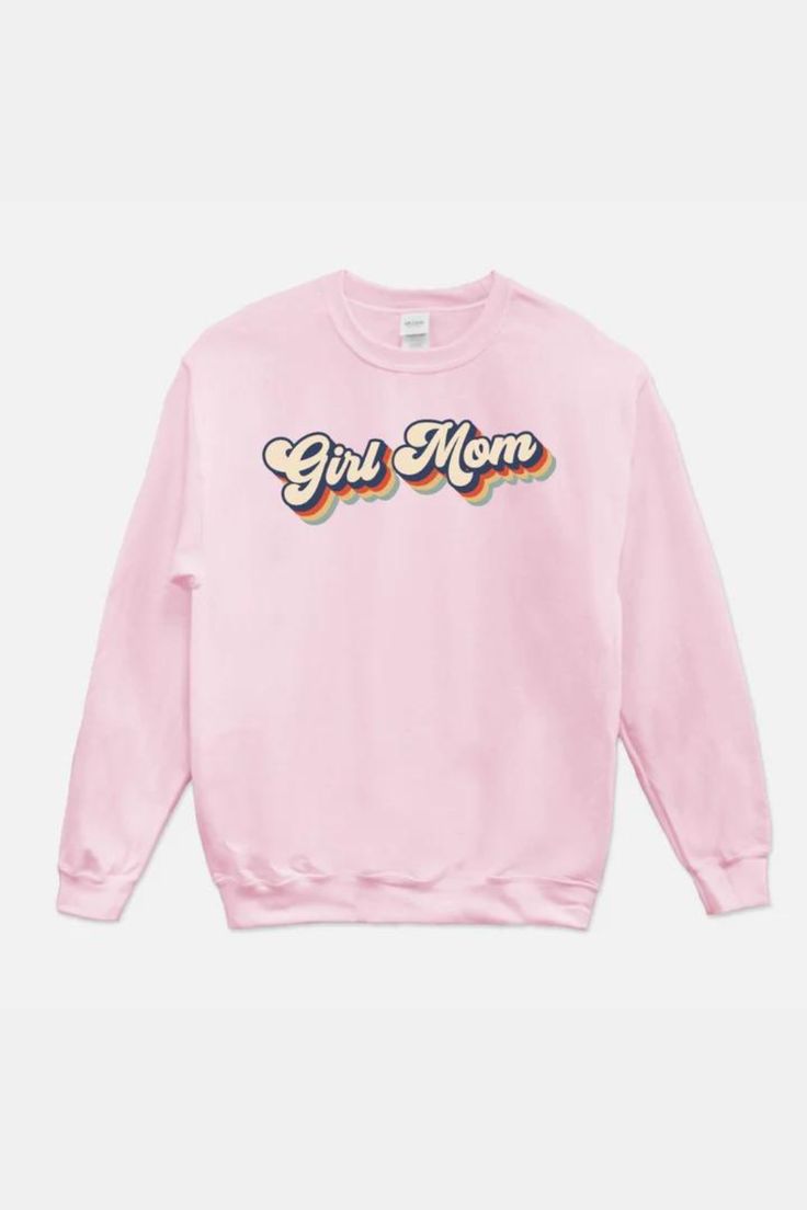 Make a statement in this fun and retro "Girl Mom" sweatshirt. The perfect blend of classic and modern, it's the ultimate way to proudly declare your status as a "Girl Mom"! With a cozy cotton-and-poly blend and a relaxed fit, you're guaranteed comfort along with loads of compliments. Go on and get your girl mom swag on! Outfits For Mom, Sweatshirt Outfits, Retro Girl, Retro Sweatshirts, Retro Girls, Sweatshirt Outfit, Mom And Grandma, Mom Sweatshirt, Your Girl