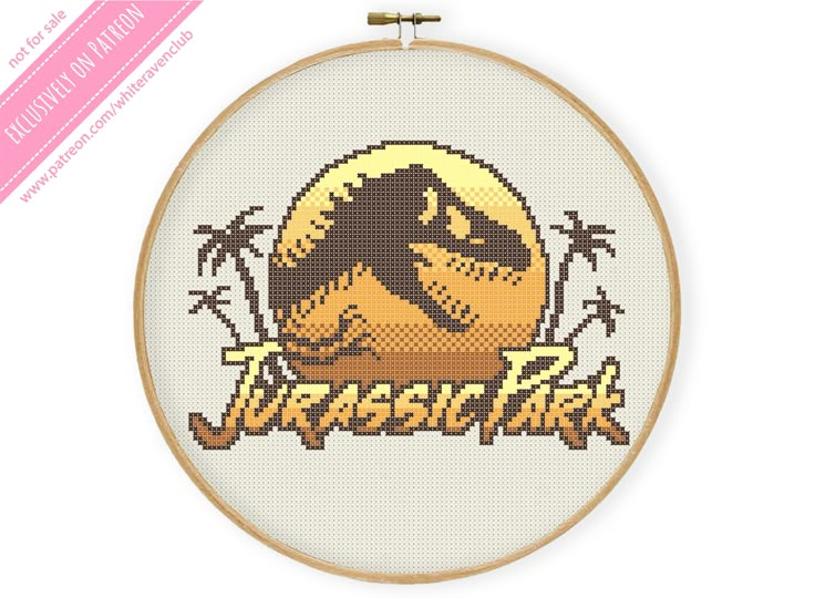 a cross stitch pattern with the logo for an amusement park