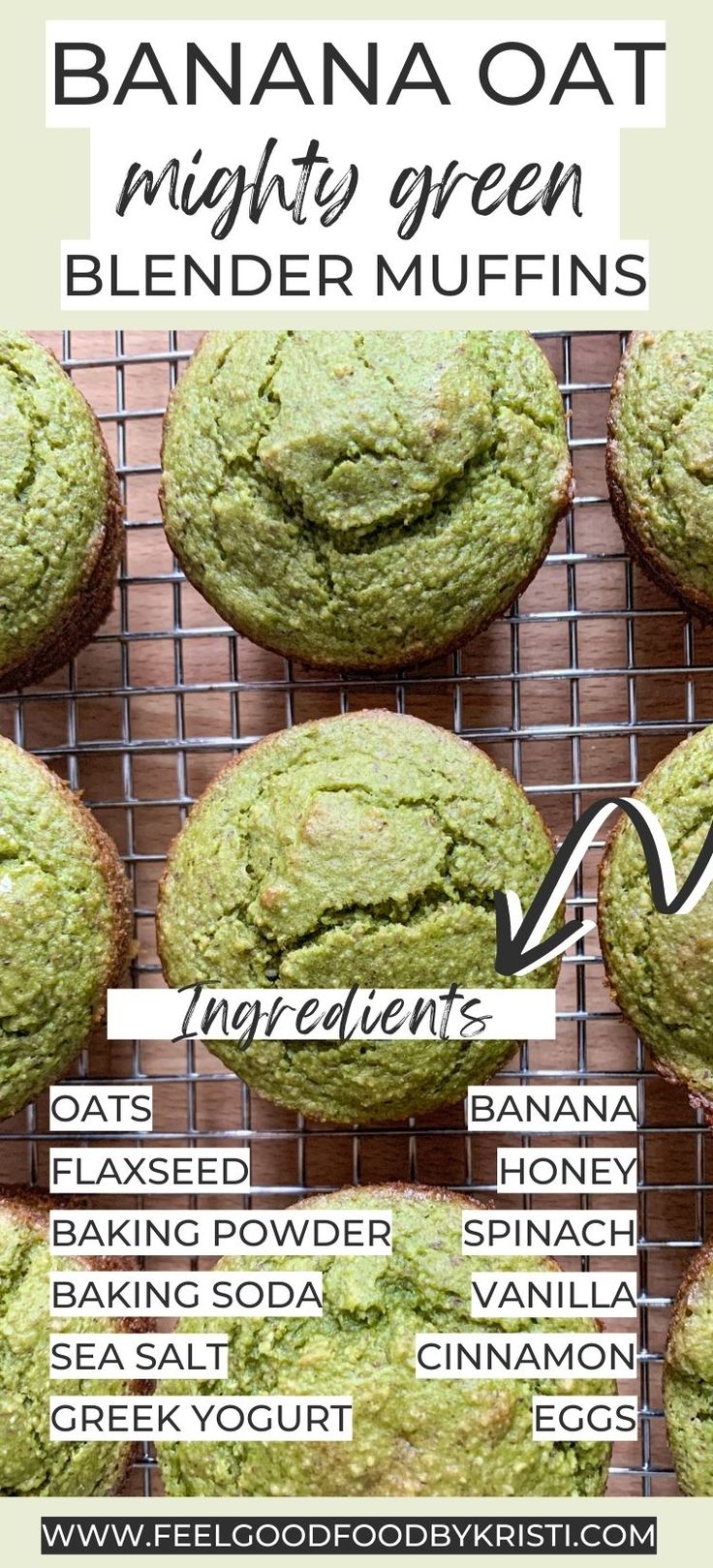 banana oat muffins on a cooling rack with text overlaying it