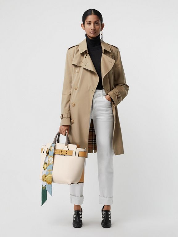 The Medium Tri-tone Leather Belt Bag in Limestone / Cornflower Yellow - Women | Burberry United States - cell image 2 Luxury Tote Bags, Designer Tote Bags, Leather Belt Bag, Burberry Bag, Tote Bag Design, Large Bags, Belt Bag, Leather Belt, Bag Making