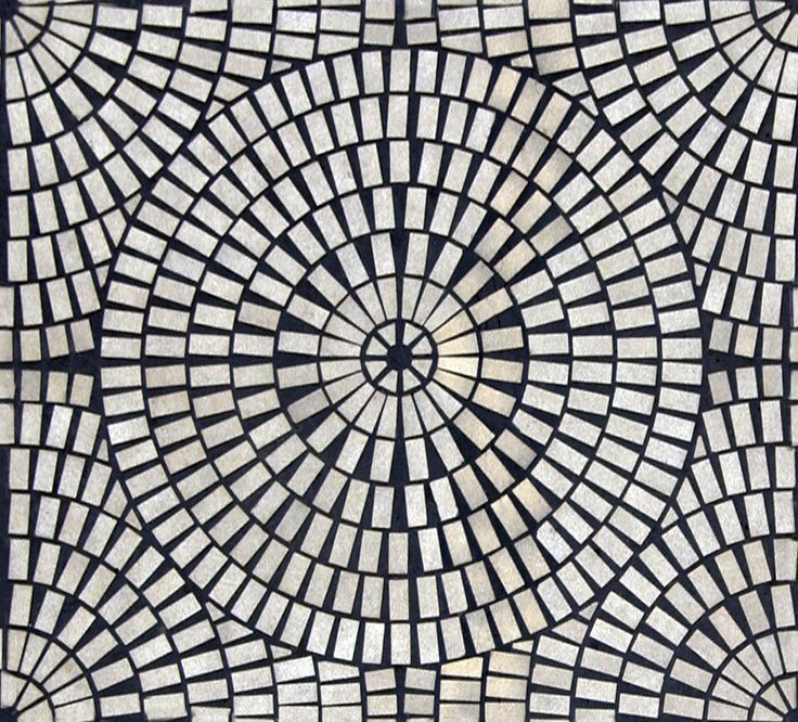 a black and white mosaic tile design