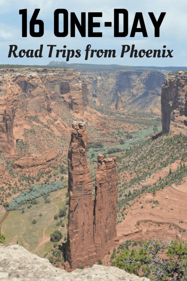 an image of the mountains with text overlay that reads 16 one - day road trips from phoenix