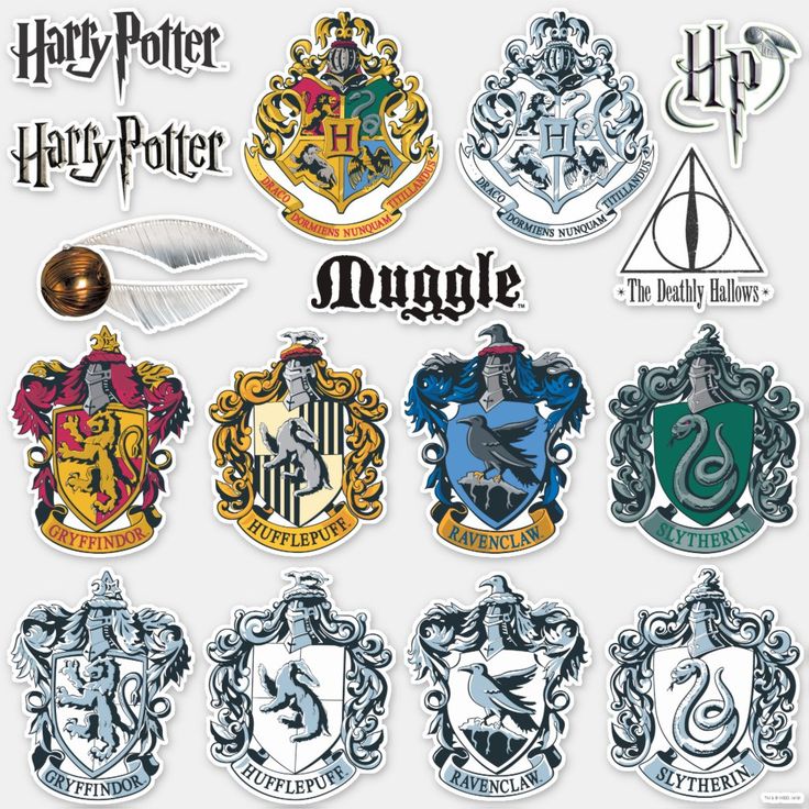 harry potter stickers are shown here