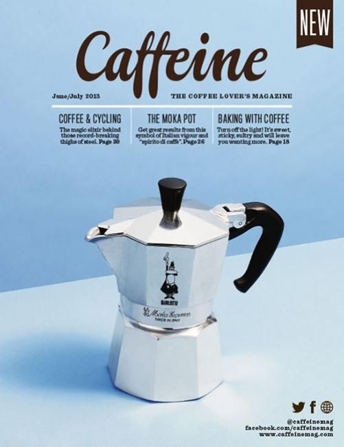 an advertisement for a coffee maker with the words caffeine on it