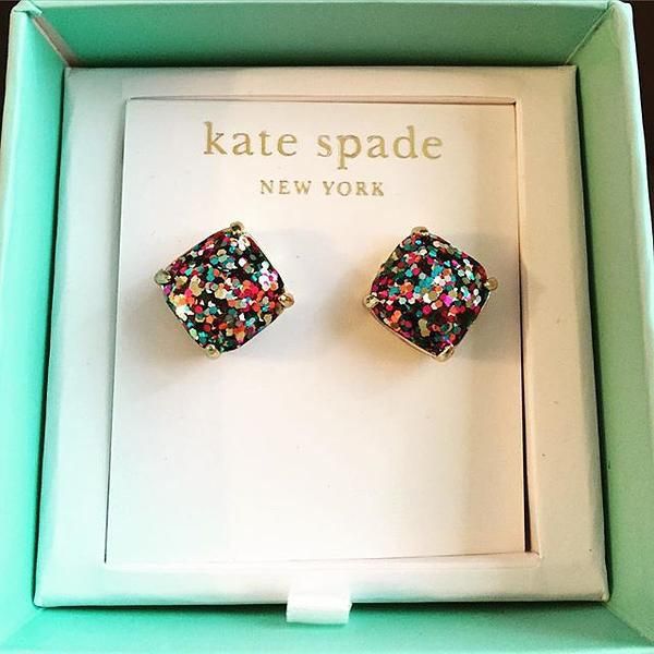 Glitter Stud Earrings, Spade Earrings, Square Stud Earrings, Kate Spade Earrings, Square Earrings Studs, Square Stud, Kate Spade Jewelry, Spade Jewelry, Diy Earrings