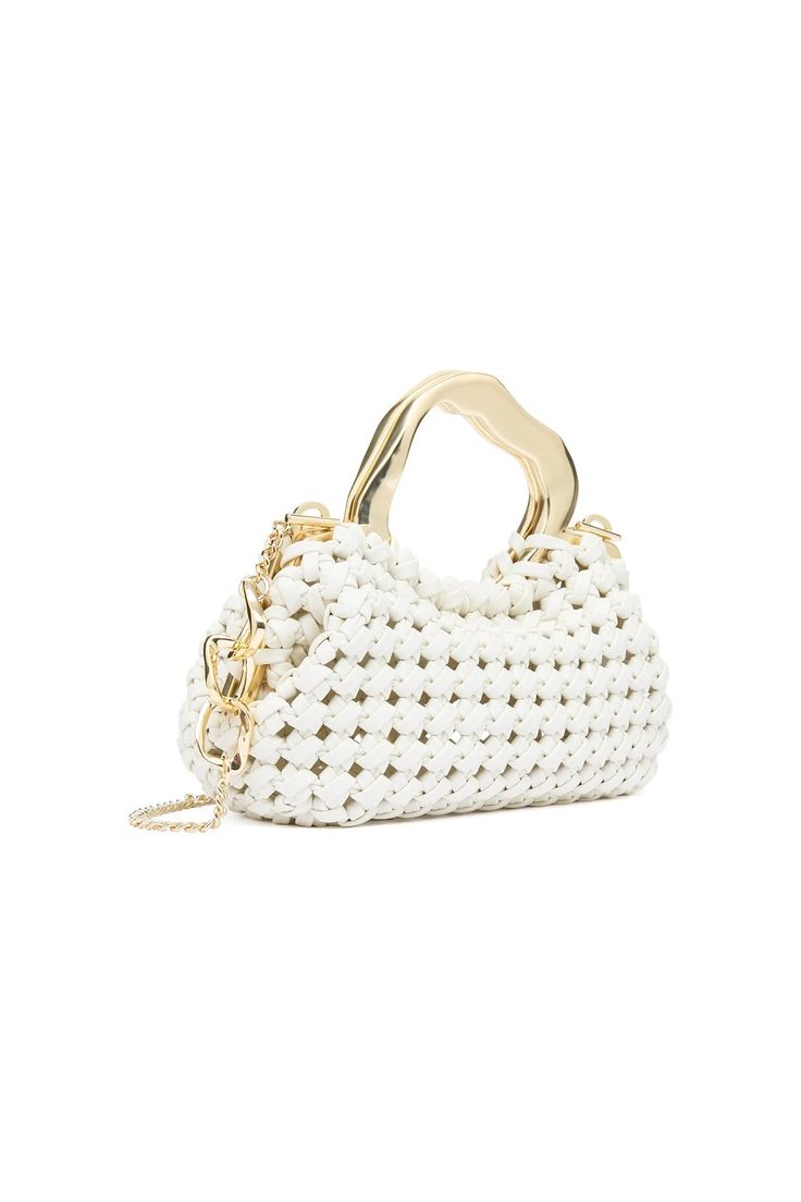 New Weave Micro Frame Bag | Ivory | Aje – Aje ROW Evening Shoulder Bag With Metal Chain Strap, Luxury Metal Bag With Chain Strap, Luxury Metal Bags With Chain Strap, Chic Metal Rectangular Shoulder Bag, Chic Rectangular Metal Shoulder Bag, Chic Handheld Evening Bag With Chain, Chic Handheld Bag With Chain Detail, Metal Clutch With Chain Strap, Chic Handheld Bag With Chain