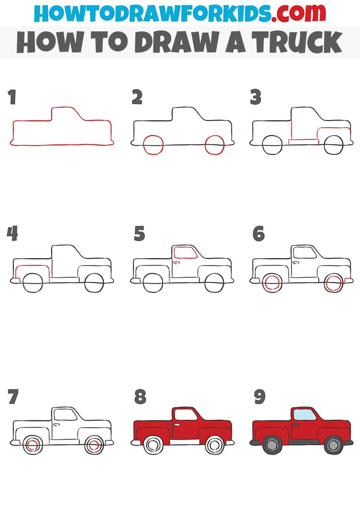 how to draw a truck for kids step by step drawing instructions and printables