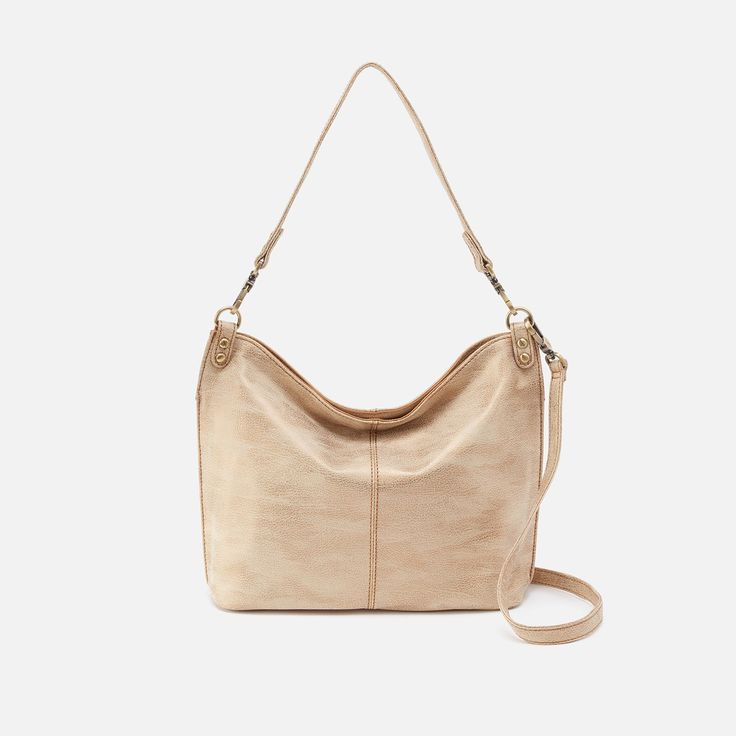 This bag pairs style and function effortlessly, converting from a shoulder bag to crossbody for two looks in one. Pier Shoulder Bag in Metallic Leather  Gold Leaf SHOULDER in Gold | Hobo® Antique Brass Hardware, Small Tote, Mini Tote, Womens Purses, Metallic Leather, Clutch Wallet, Hobo Bag, Rebecca Minkoff Hobo, Gold Leaf