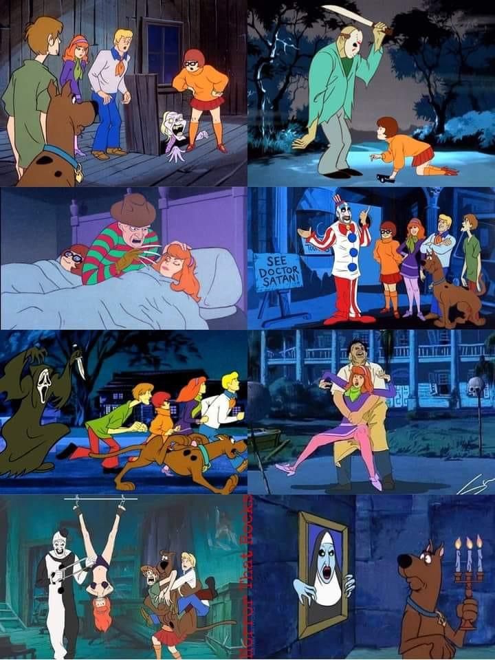 cartoon characters from the television series scooby doos and other animated character scenes