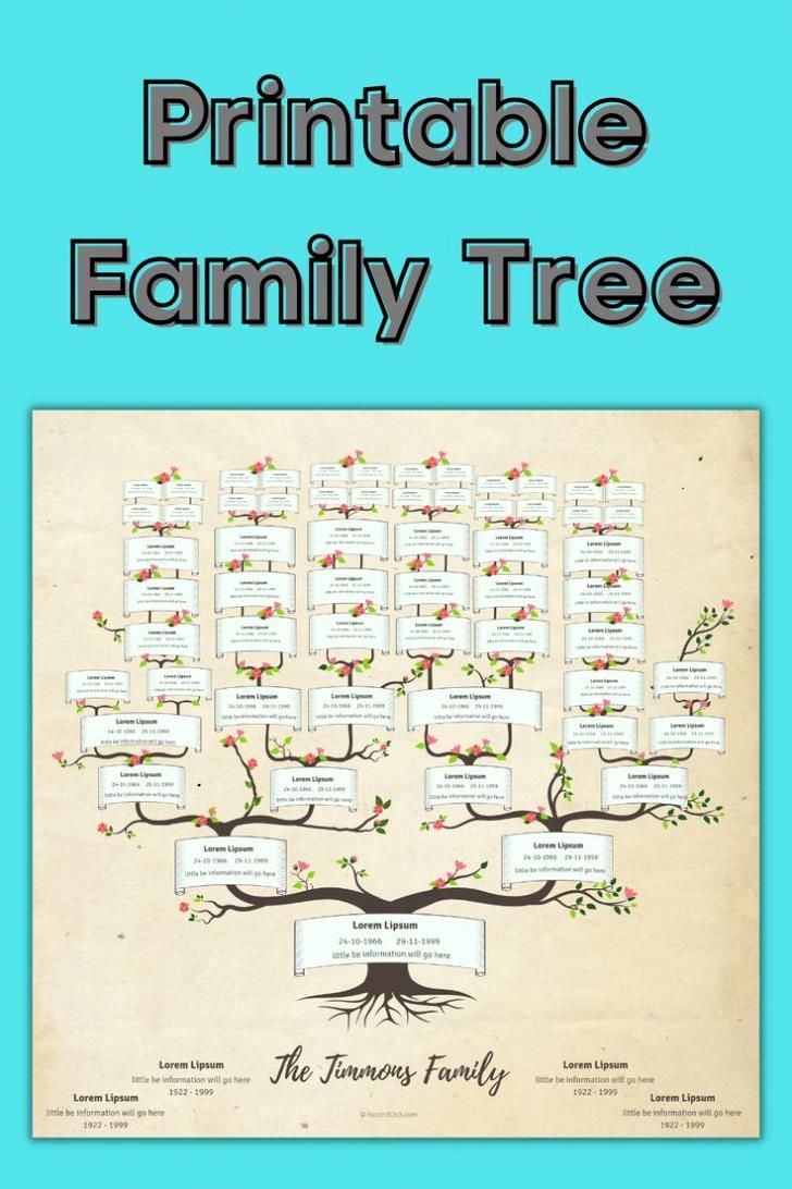 a family tree with the words, printable family tree on it and an image of a