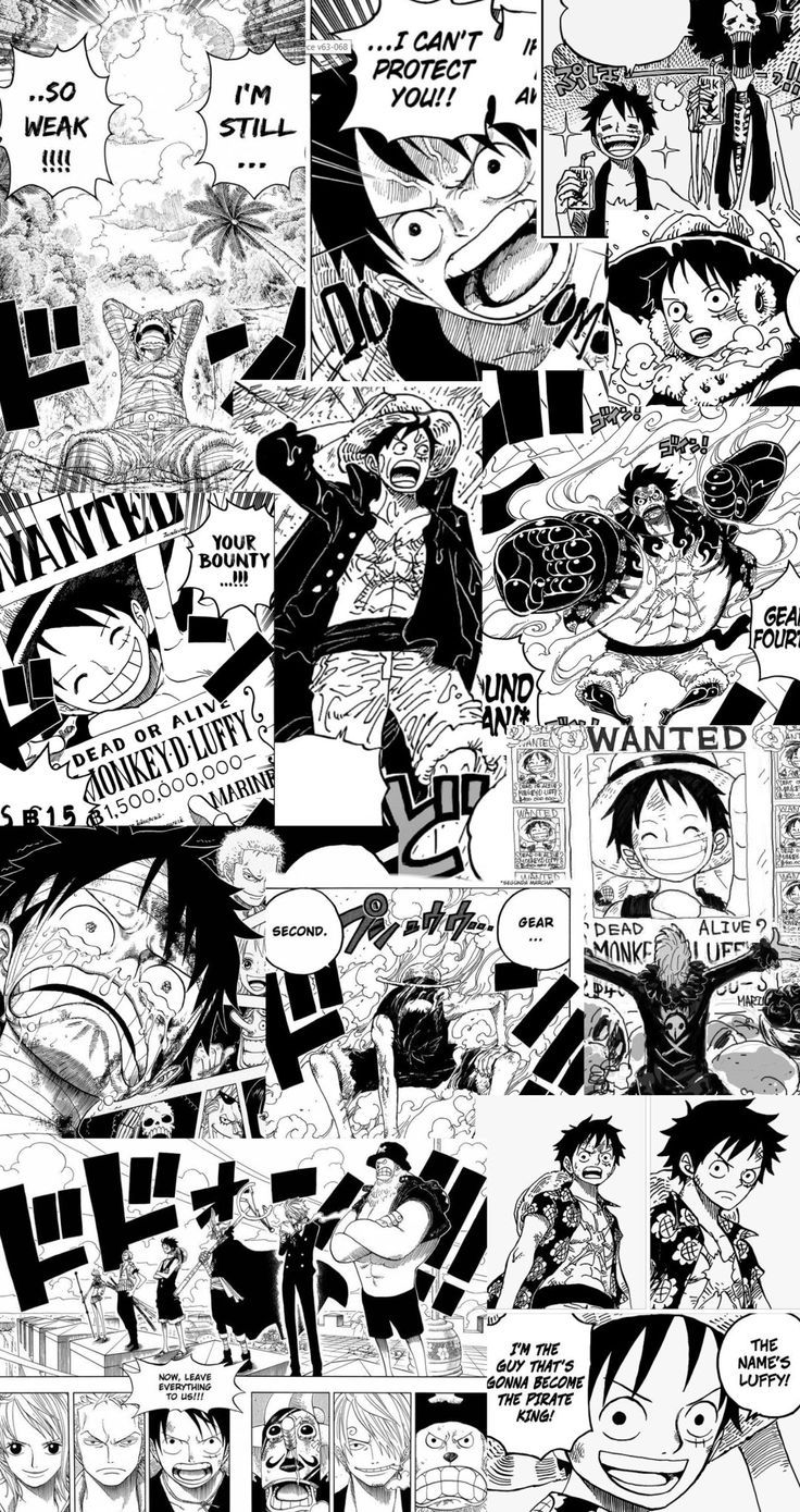 an image of the page from one piece of anime comics, with many different characters