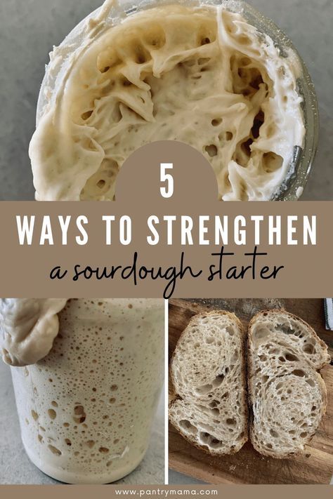 there is a jar filled with food and the words 5 ways to straighten a sourdough starter