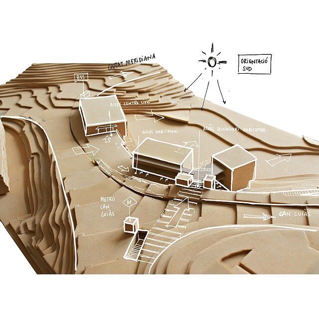 an image of a model of a city with streets and buildings on it's sides