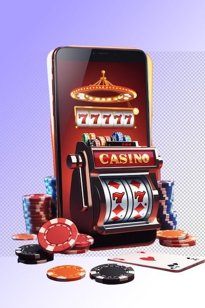 a casino machine next to some chips and playing cards with a cell phone in the background