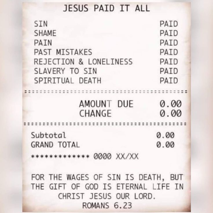 the receipt for jesus paid it all