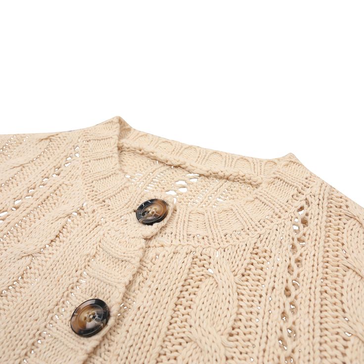 Khaki Button-up Cable Knit Cardigan Cream Knit Button-up Cardigan, Beige Sweater With Button Closure For Layering, Beige Buttoned Sweater For Fall, Fall Beige Buttoned Sweater, Fall Beige Button Sweater, Beige Buttoned Cardigan For Fall, Beige Buttoned Cardigan For Layering, Beige Cardigan With Buttons For Layering, Winter Beige Buttoned Cardigan