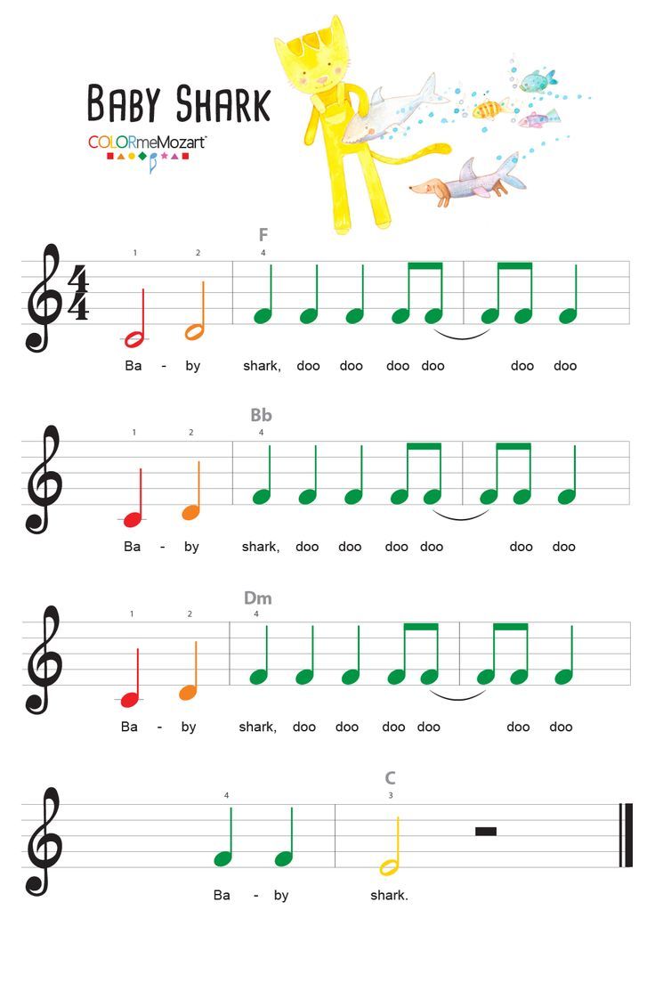 Baby Shark easy to read piano notes and chord symbols Piano Music For Kids, Piano Songs Chords, Baby Shark Music, Learning Music Notes, Piano Tutorials Songs, Music Education Games, Notes Piano, Piano Notes Songs, Kindergarten Music