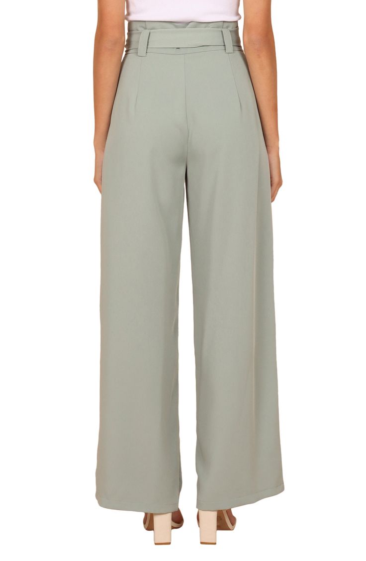 Wide legs punctuate these tailored pants designed with a drapey tie belt and crisp pleats. Zip fly with hook-and-bar closure Front slant pockets Removable tie belt Lined 100% polyester Hand wash, dry flat Imported Summer Trousers With Pleated Waist, High-waisted Pleated Summer Pants, Summer High-waisted Pleated Waist Pants, Summer High-waisted Pants With Pleated Waist, Formal Summer Bottoms With Pleated Waist, Spring Solid Color Belted Wide Leg Pants, Belted Wide Leg Pants For Spring, Summer Pleated Workwear Pants, Chic Relaxed Fit Bottoms With Tie Waist