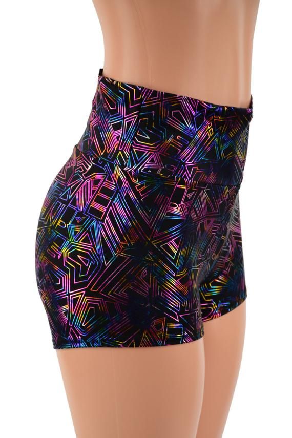 Our clasic high waist shorts, in our newest fabric, CYBERSPACE!The shorts have a high, anti muffin top waistband, that sets at the natural waist.LENGTH: 2.5" inseamRISE: 11" This item is made to order. Ships out within 5 days of purchase.Womens Sizing (See below for instructions on where measurements should be taken)XXS: Bust 29"-30" / Waist 22"-23" / Hips 30"-32"Extra Small: Bust 31"-32" / Waist 24"-25" / Hips 33"-35"Small: Bust 33"-34" / Waist 26"-28" / Hips 36"-37"Medium: Bust 35"-37" /Waist Multicolor Activewear With Built-in Shorts, High Waist Sports Shorts With Contoured Waistband, High Waist Athletic Shorts With Wide Waistband For Summer, High-waist Athletic Shorts With Wide Waistband For Summer, High Waist Shorts With Wide Waistband For Workout, High Waist Summer Activewear With Elastic Waistband, Summer Athletic Shorts With Wide Waistband And Short Inseam, Summer Athletic Shorts With Wide Waistband, High Waist Workout Shorts With Contoured Waistband