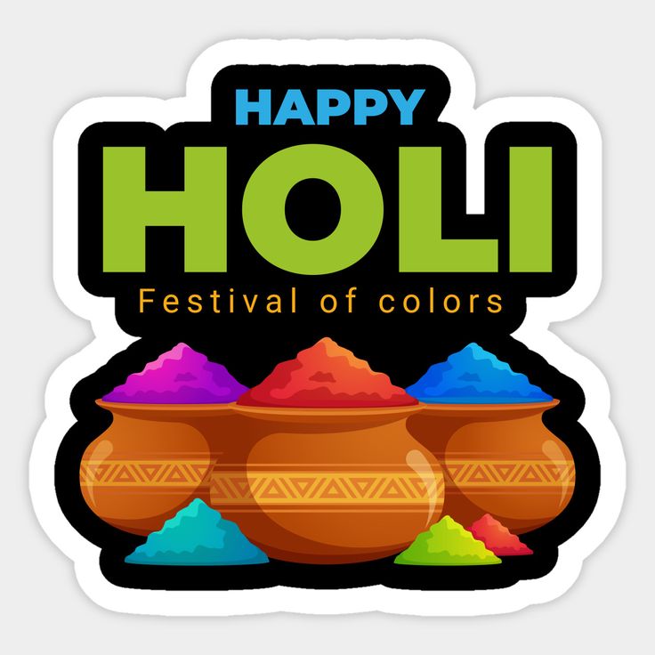 happy holi festival of colors with colorful powders in bowls and the words on it