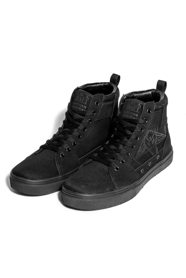 Normandy - Black On Black High Top Sneaker – Blackcraft Cult High-top Sneakers With Abzorb Midsole For Streetwear, Streetwear High-top Sneakers With Abzorb Midsole, Black Mid-top Canvas Shoes For Skateboarding, Urban Black High-top Canvas Sneakers, Black Urban Canvas High-top Sneakers, Urban Black Canvas High-top Sneakers, Black Canvas Casual Custom Sneakers, Black Canvas Custom Casual Sneakers, Black Casual Canvas Custom Sneakers