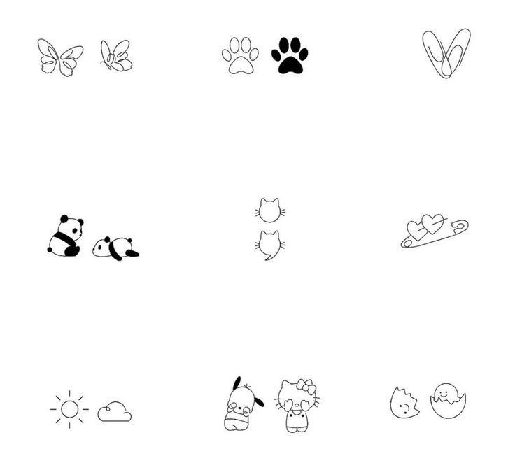 several different types of animals are shown in black and white, with one animal's paw