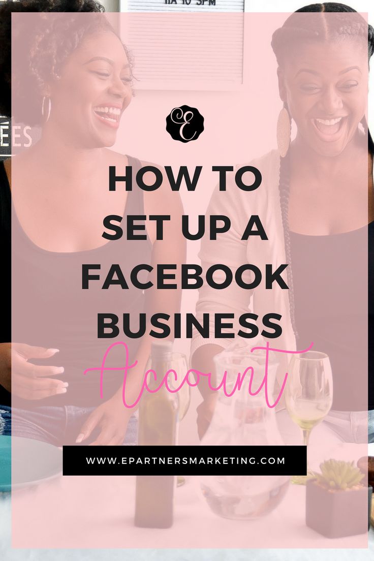 two women sitting at a table with the text how to set up a facebook business account