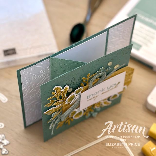 a close up of an open card on a table