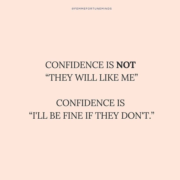 a pink background with the words,'confidence is not they will like me '