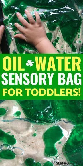 an oil and water activity bag for toddlers to use in the process of painting