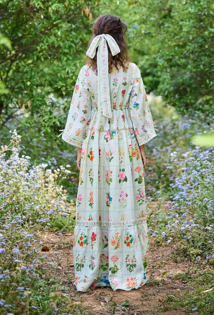 Featuring the alysa maxi dress, the floria dress is an upgraded version made in our new vintage botanical print. It has thoughtful and feminine details, including lace insert, a complimenting border detail and beautifully placed hand embroidered blooms. Feminine Floral Dress For Garden Party, Feminine Long Floral Dress For Garden Party, Feminine Floral Embroidered Floor-length Maxi Dress, Feminine Floral Embroidered Maxi Dress, Feminine Floor-length Maxi Dress With Floral Embroidery, Feminine Floral Maxi Dress For Garden Party, Floral Print Floor-length Maxi Dress For Daywear, Flowy Boho Dress For Spring Garden Party, Fitted Boho Dress For Spring Garden Party