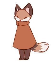 a drawing of a fox wearing a coat