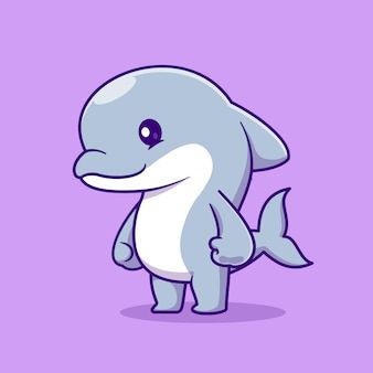 a cartoon dolphin standing on its hind legs