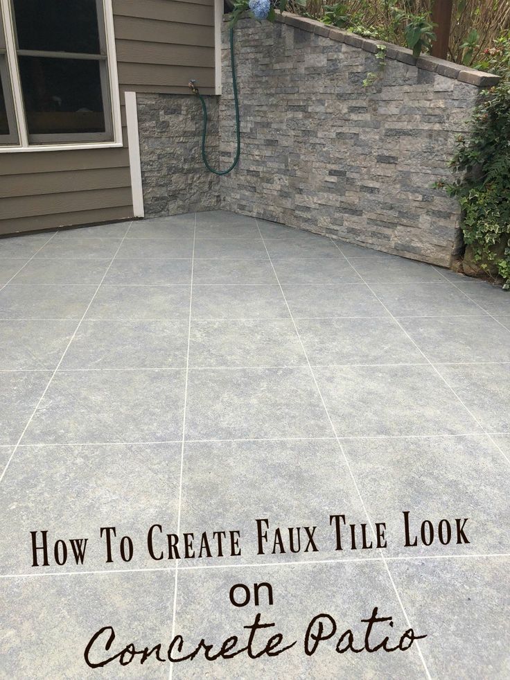 how to create faux tile look on concrete patio