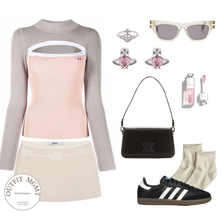 Vivienne Westwood Outfits Aesthetic, Vivienne Westwood Grunge, Vivienne Westwood Cardigan Outfit, Vivienne Westwood Mini Skirt, Vivienne Westwood Polyvore, Diesel Clothing, Extra Outfits, Outfit Collage, Pink Fits