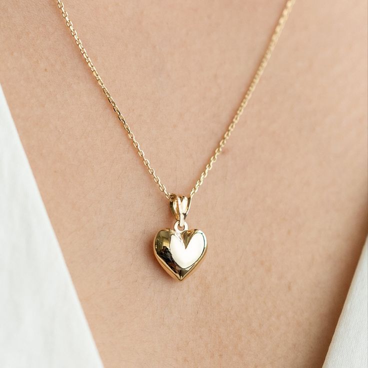 14k Gold Puffy Heart Necklace, Shiny Heart Pendant with Cable Chain, Everyday Necklace, 14kt Real Gold Love Pendant, Gift for Girlfriend *Free Express International Shipping *14K solid gold chain is included if you select. NEXT BUSINESS DAY SHIPPING! PRODUCT DETAILS *The product is made of 100% 14k Solid Gold and it has a 14K or 585 stamp on item. (We don't sell filled or plated jewelry) *The package includes a gold certificate. *The product includes 14K solid gold chain. *Every package comes in Everyday Yellow Gold Heart Cut Charm Necklace, 14k Gold Pendant Charm Necklace For Valentine's Day, 14k Gold Heart Pendant Charm Necklace, 14k Gold Heart Charm Necklace, Fine Jewelry 14k Gold Heart Necklace, 14k Gold Necklace With Heart Charm And Cut, Valentine's Day 14k Gold Pendant Necklace, 14k Gold Heart Charm Necklaces With Open Heart, Yellow Gold Heart Pendant Charm Necklace, Fine Jewelry