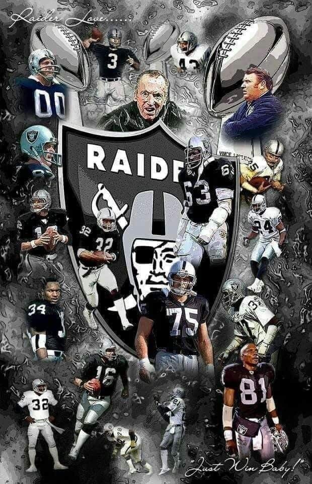 the oakland football team is depicted in this black and white photo with an image of their players