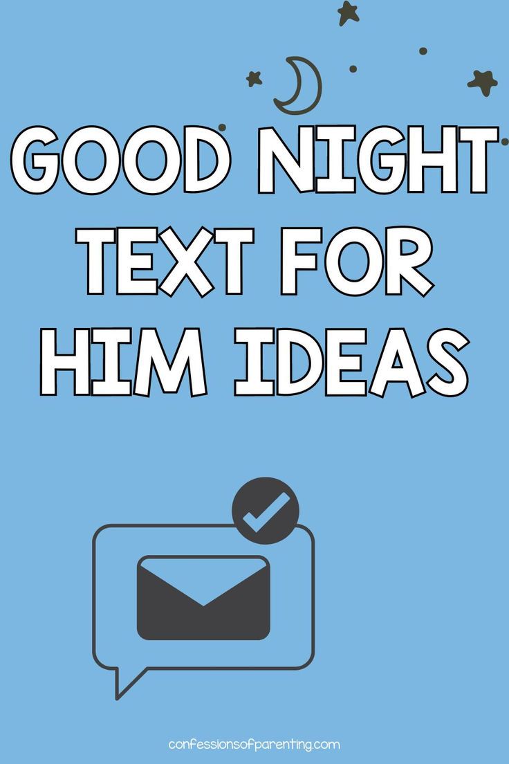 good night text for him ideas with an envelope and stars in the sky above it