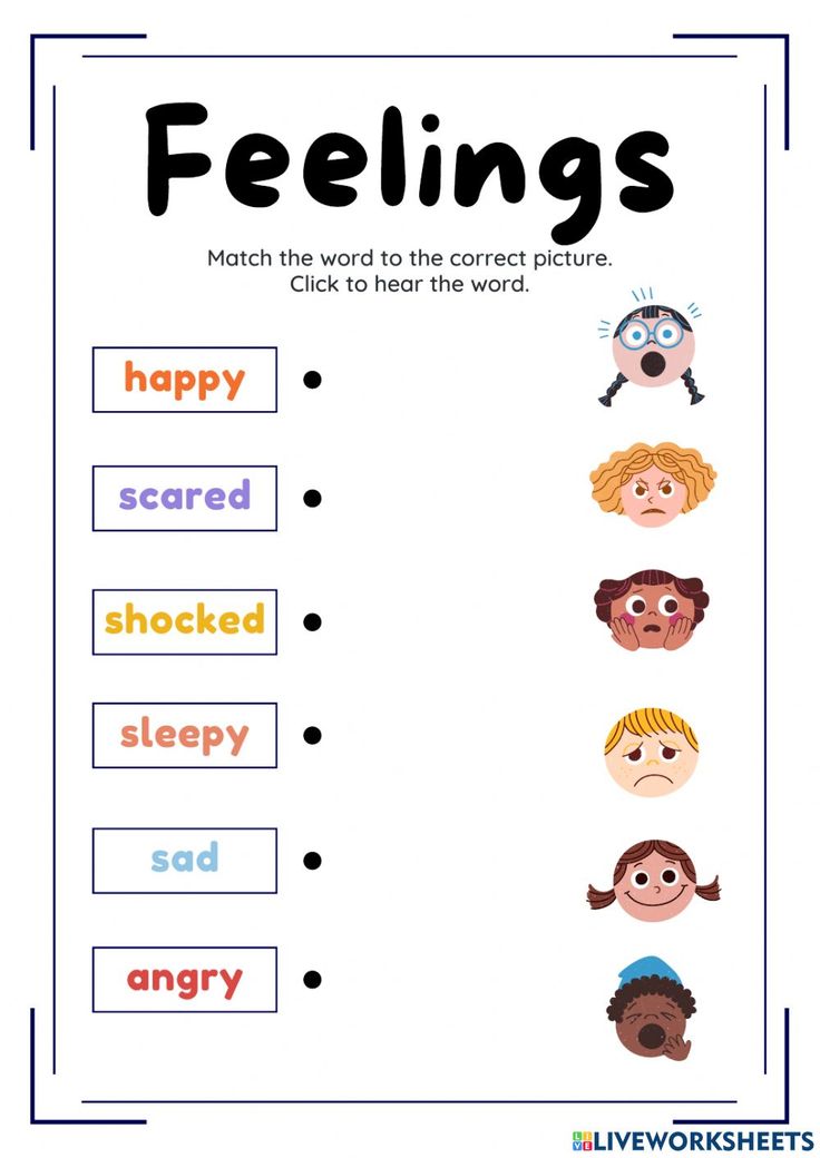 feelings worksheet for kids with pictures and words to help them learn how to say